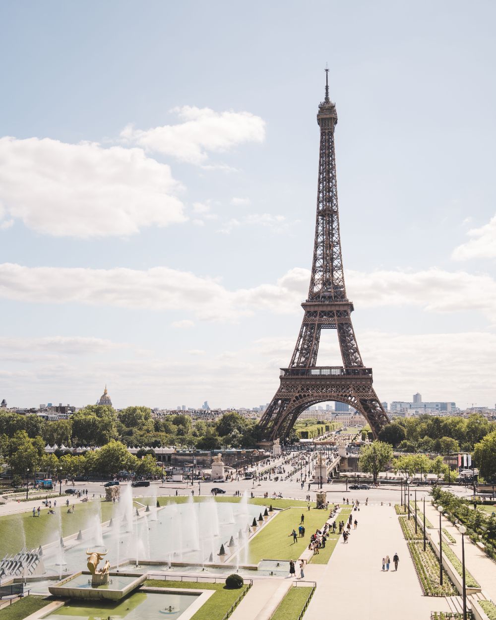 Torre Eiffel vista dos jardins do Trocadéro